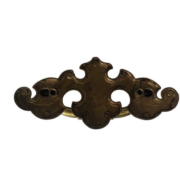 Vintage Solid Brass Drop Handle Drawer Pull Hardware - Picture 2 of 3